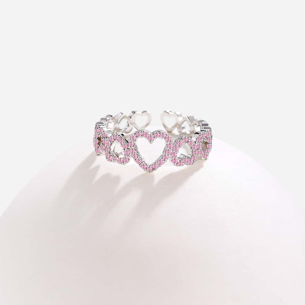 Heart Ring Gold Silver Color Adjustable Ring For Women Teens anillos mujer Jewelry Wedding Party Gifts 2022