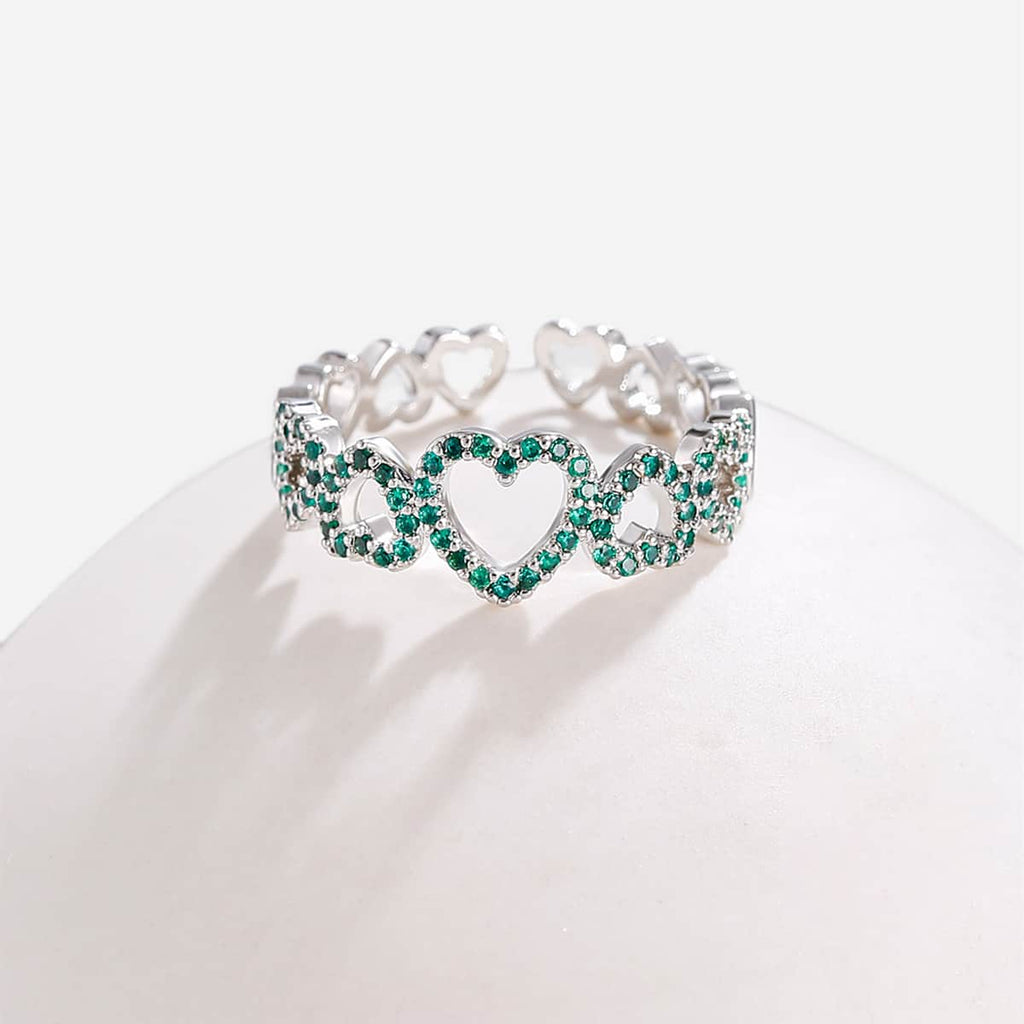 Heart Ring Gold Silver Color Adjustable Ring For Women Teens anillos mujer Jewelry Wedding Party Gifts 2022
