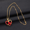 Heart Rose Pendant Necklaces for Women Girl Gold Color Chain Charm Crystal Female Jewelry Accessories Valentine's Day Gift