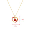 Heart Rose Pendant Necklaces for Women Girl Gold Color Chain Charm Crystal Female Jewelry Accessories Valentine's Day Gift