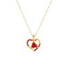 Heart Rose Pendant Necklaces for Women Girl Gold Color Chain Charm Crystal Female Jewelry Accessories Valentine's Day Gift
