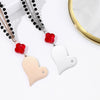 Heart Shape Pendant Long Chain Necklaces for Women Black Red Crystal Rose Gold Silvery Stainless Steel Love Necklace Jewelry New