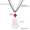 Heart Shape Pendant Long Chain Necklaces for Women Black Red Crystal Rose Gold Silvery Stainless Steel Love Necklace Jewelry New