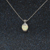 Heart Shape White Fire Opal Pendant Necklace 925 Sterling Silver Romantic Wedding Fine Jewelry Best Gift For Wife(Lam Hub Fong)