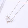 Heart Shaped Devil Angel Designed Necklace Double Color Neck Pendant Swing Clavicle Chain Necklace