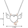 Heart Shaped Devil Angel Designed Necklace Double Color Neck Pendant Swing Clavicle Chain Necklace