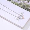 Heart Shaped Devil Angel Designed Necklace Double Color Neck Pendant Swing Clavicle Chain Necklace