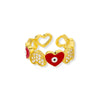 Heart Shaped Evil Eye Rings for Women Open Stainless Steel Zircon Ring Colorful Enamel Wedding Couple Aesthetic Jewelry anillos