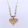 Heart Stainless Steel Islam Colorful Turkey Eye Necklace Pendant Gold Color Muslim Choker Necklace Jewelry collar acero N5227S04