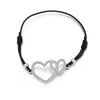 Heart-To-Heart Adjustable Bracelet Gold Silver Color Crystal Pendant Elastic Rope Bracelets For Woman Lover Jewelry Gift