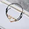 Heart-To-Heart Adjustable Bracelet Gold Silver Color Crystal Pendant Elastic Rope Bracelets For Woman Lover Jewelry Gift