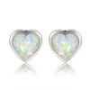 Heart White Opal Stud Earrings Silver 925 Jewelry Earring For Women Engagement Anniversary Party Gift 2 colors Fine Jewelry