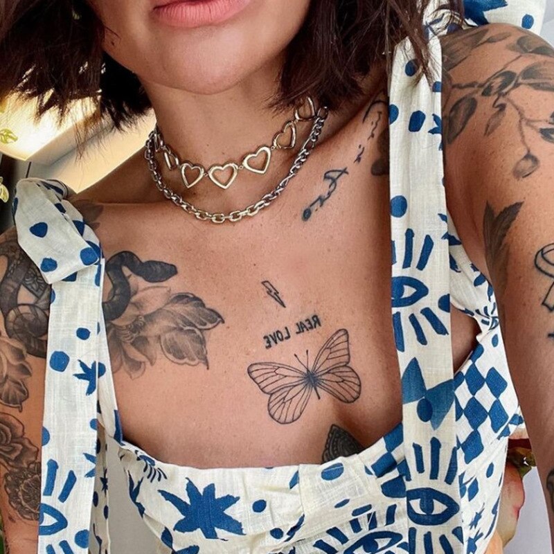 Heart Women's Neck Chain Necklace For Women Sexy Accessories Punk Jewelry Trend 2022 Gift Female  GaaBou