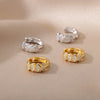 Heart Zircon Hoop Earrings for Women Stainless Steel Circle Huggie Earrings 2023 Trend Couple Wedding Jewerly pendientes mujer