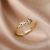 Heart Zircon Rings for Women Open Adjustable Stainless Steel Gold Color Ring Romantic Wedding Couple Aesthetic Jewelry anillos