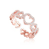 Hearts Chain Rings For Women Girls 2022 Trendy Elegant Bride Wedding Rings Open Adjustable Jewelry