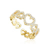 Hearts Chain Rings For Women Girls 2022 Trendy Elegant Bride Wedding Rings Open Adjustable Jewelry