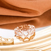 Hearts Chain Rings For Women Girls 2022 Trendy Elegant Bride Wedding Rings Open Adjustable Jewelry
