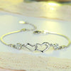 Hearts Love Clear/Purple Cubic Zirconia Amethyst Ladies' Bracelets 925 Sterling Silver Bracelet for Women Wedding Jewelry YBR084