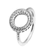 Hearts of Halo Rings with Clear CZ 100% 925 Sterling-Silver-Jewelry