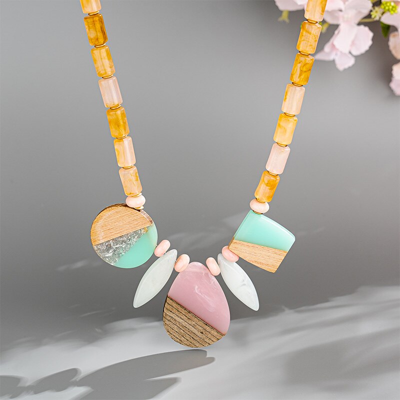 Heavy Bohemia Hyperbole Pendent choker For Girl Ethnic Jewelry Boho Necklace For Women Colorful Necklace