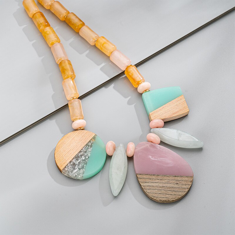 Heavy Bohemia Hyperbole Pendent choker For Girl Ethnic Jewelry Boho Necklace For Women Colorful Necklace