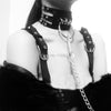 Heavy Duty Punk Gothic Handmade Cut Out Frame Caged Choker 2 Row O Round Circle Leather BDSM Collar Necklace