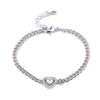 Heavy Thick Chain Bracelet For Woman CZ Cubic Zircon Stars Double Heart Love Round Portrait Bracelet Bangle Women Wedding Gift