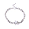 Heavy Thick Chain Bracelet For Woman CZ Cubic Zircon Stars Double Heart Love Round Portrait Bracelet Bangle Women Wedding Gift