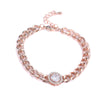 Heavy Thick Chain Bracelet For Woman CZ Cubic Zircon Stars Double Heart Love Round Portrait Bracelet Bangle Women Wedding Gift