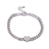 Heavy Thick Chain Bracelet For Woman CZ Cubic Zircon Stars Double Heart Love Round Portrait Bracelet Bangle Women Wedding Gift