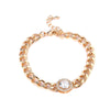 Heavy Thick Chain Bracelet For Woman CZ Cubic Zircon Stars Double Heart Love Round Portrait Bracelet Bangle Women Wedding Gift