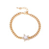 Heavy Thick Chain Bracelet For Woman CZ Cubic Zircon Stars Double Heart Love Round Portrait Bracelet Bangle Women Wedding Gift