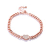 Heavy Thick Chain Bracelet For Woman CZ Cubic Zircon Stars Double Heart Love Round Portrait Bracelet Bangle Women Wedding Gift