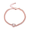 Heavy Thick Chain Bracelet For Woman CZ Cubic Zircon Stars Double Heart Love Round Portrait Bracelet Bangle Women Wedding Gift