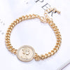 Heavy Thick Chain Bracelet For Woman CZ Cubic Zircon Stars Double Heart Love Round Portrait Bracelet Bangle Women Wedding Gift