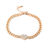 Heavy Thick Chain Bracelet For Woman CZ Cubic Zircon Stars Double Heart Love Round Portrait Bracelet Bangle Women Wedding Gift