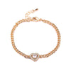 Heavy Thick Chain Bracelet For Woman CZ Cubic Zircon Stars Double Heart Love Round Portrait Bracelet Bangle Women Wedding Gift