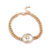 Heavy Thick Chain Bracelet For Woman CZ Cubic Zircon Stars Double Heart Love Round Portrait Bracelet Bangle Women Wedding Gift