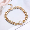 Heavy Thick Chain Bracelet For Woman CZ Cubic Zircon Stars Double Heart Love Round Portrait Bracelet Bangle Women Wedding Gift