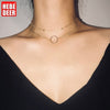 HebeDeer Trendy Simple Choker Girls Multilayer Necklace Jewelry Silver Color Geometric Necklaces Link Chain Women Collares