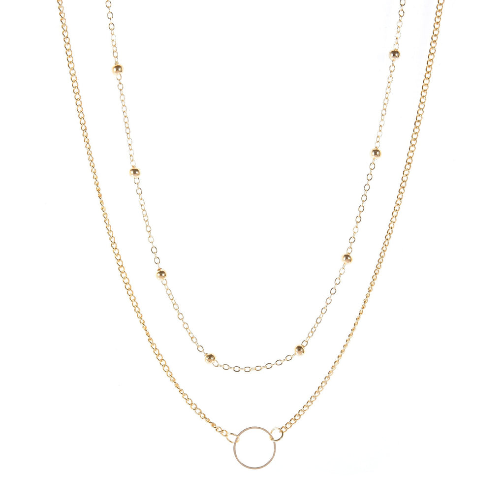 HebeDeer Trendy Simple Choker Girls Multilayer Necklace Jewelry Silver Color Geometric Necklaces Link Chain Women Collares