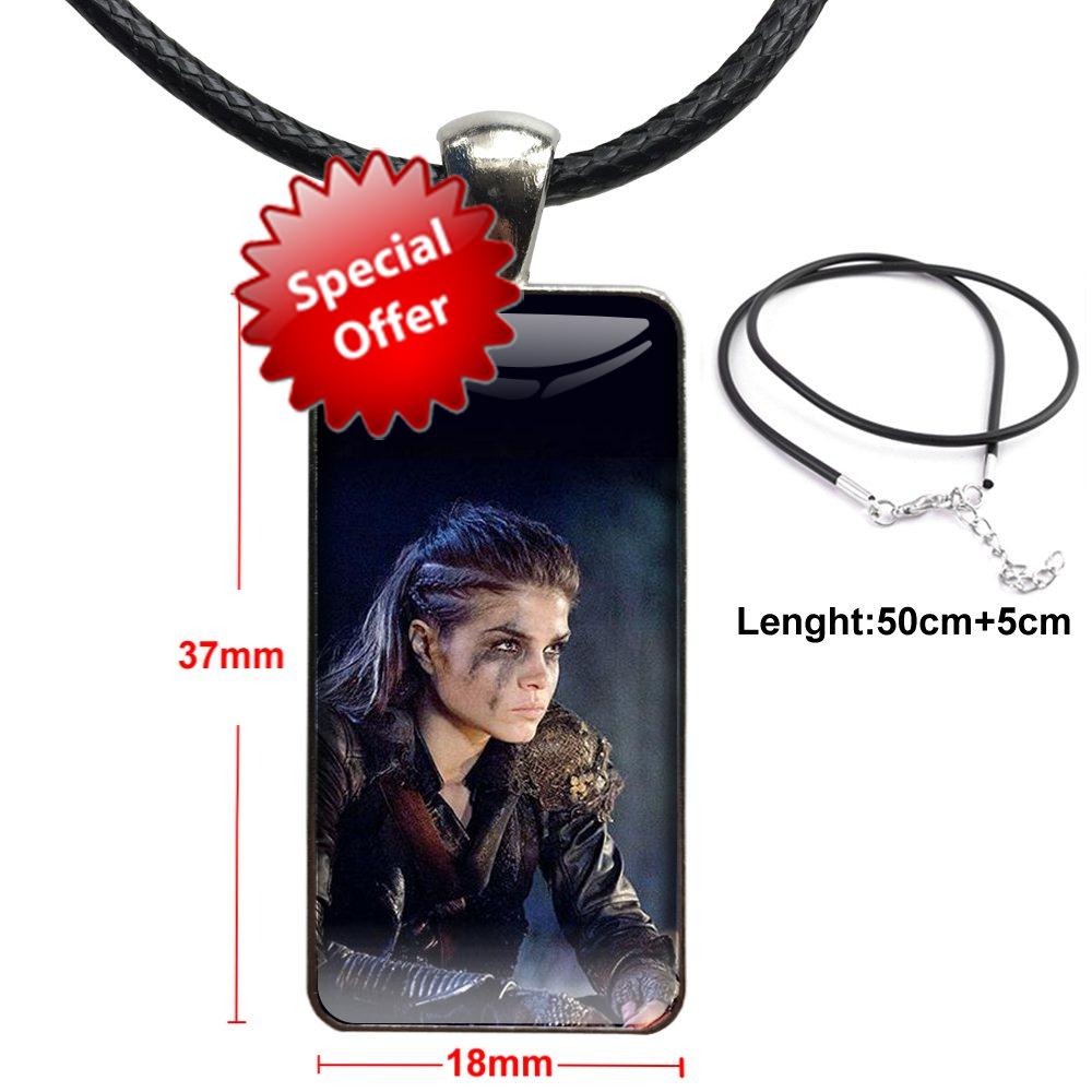 Heda-collar de acero con colgantes para mujer y niño, joyería de Color, collares de vidrio, serie Tv, Lexa, 100