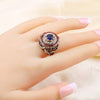 Retro Bohemian Crystal Inlaid Ring Women's Ring Austrian Rhinestone Inlaid Metal Ring Accessories Party Jewelry Size 7 ~ 10