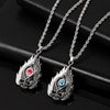 Hell Devil Eye Burning Flame Skull Punk Pendant Necklace Horrible Night Gothic Cool Halloween Man Women Jewelry Necklace Gift
