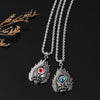 Hell Devil Eye Burning Flame Skull Punk Pendant Necklace Horrible Night Gothic Cool Halloween Man Women Jewelry Necklace Gift