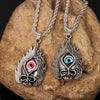 Hell Devil Eye Burning Flame Skull Punk Pendant Necklace Horrible Night Gothic Cool Halloween Man Women Jewelry Necklace Gift