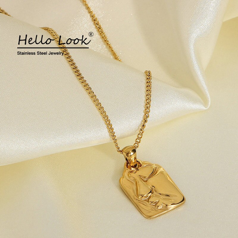HelloLook Abstract Art Face Necklace for Women Chain Necklace Stainless Steel Pendant Necklace Jewelry