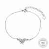 100% 925 Sterling Silver Butterfly Charm Bracelets & Bangles, 22CM Fine Jewelry Gift for Women PB051