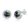 100% 925 Sterling Silver CZ Korean Colors Round Crystal Long Earrings Female Earrings Classical Jewelry Gift PTEE016